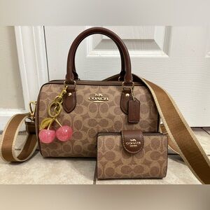 Coach Rowan Satchel Signature Brown